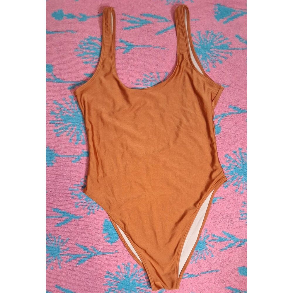 Dix perfect women large rust color onepiece swimsuit spandex nylon bathing suit